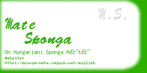 mate sponga business card